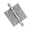 Embassy 3-1/2 x 3-1/2 Solid Brass Hinge, Satin Nickel Finish with Acorn Tips 3535BBUS15A-1 - alternate 1